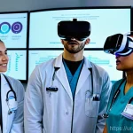 건강관리사 자격시험 최신 패턴 분석 - **Prompt 1: Modern Medical Training with Advanced Technology**
    "A diverse group of five young, a...