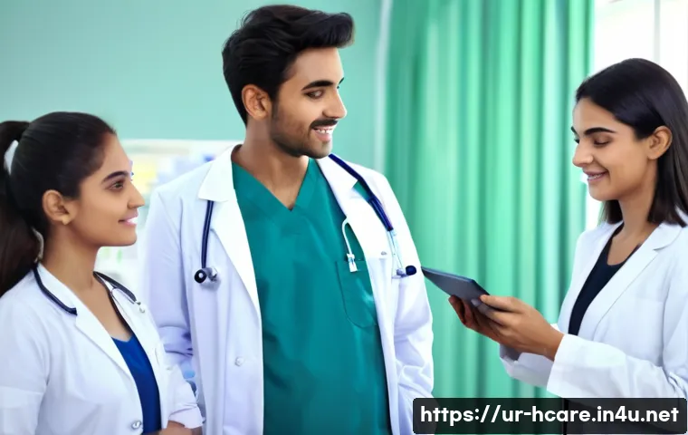 건강관리사 자격증 비용과 경제성 - **A Diverse Group of Healthcare Professionals in a Modern Pakistani Clinic.**
    A vibrant, optimis...